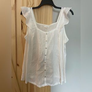 Maurices | White cotton ruffle tank